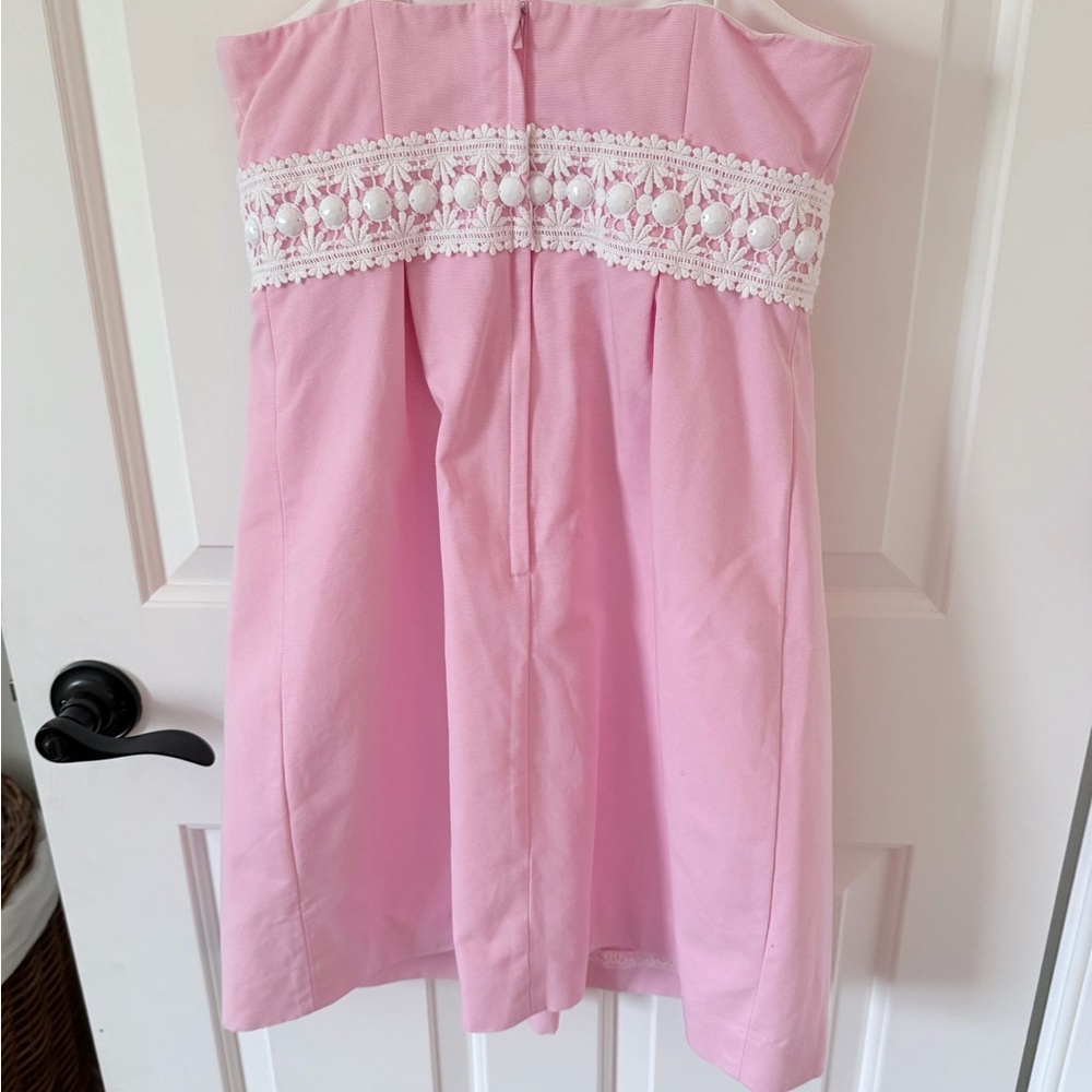 Lilly Pulitzer Pink Lace-Trim Mini Dress - Picture 3 of 6